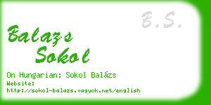 balazs sokol business card
